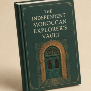 Forest-green Independent Moroccan Explorer’s Vault book with a gold Moroccan doorway design